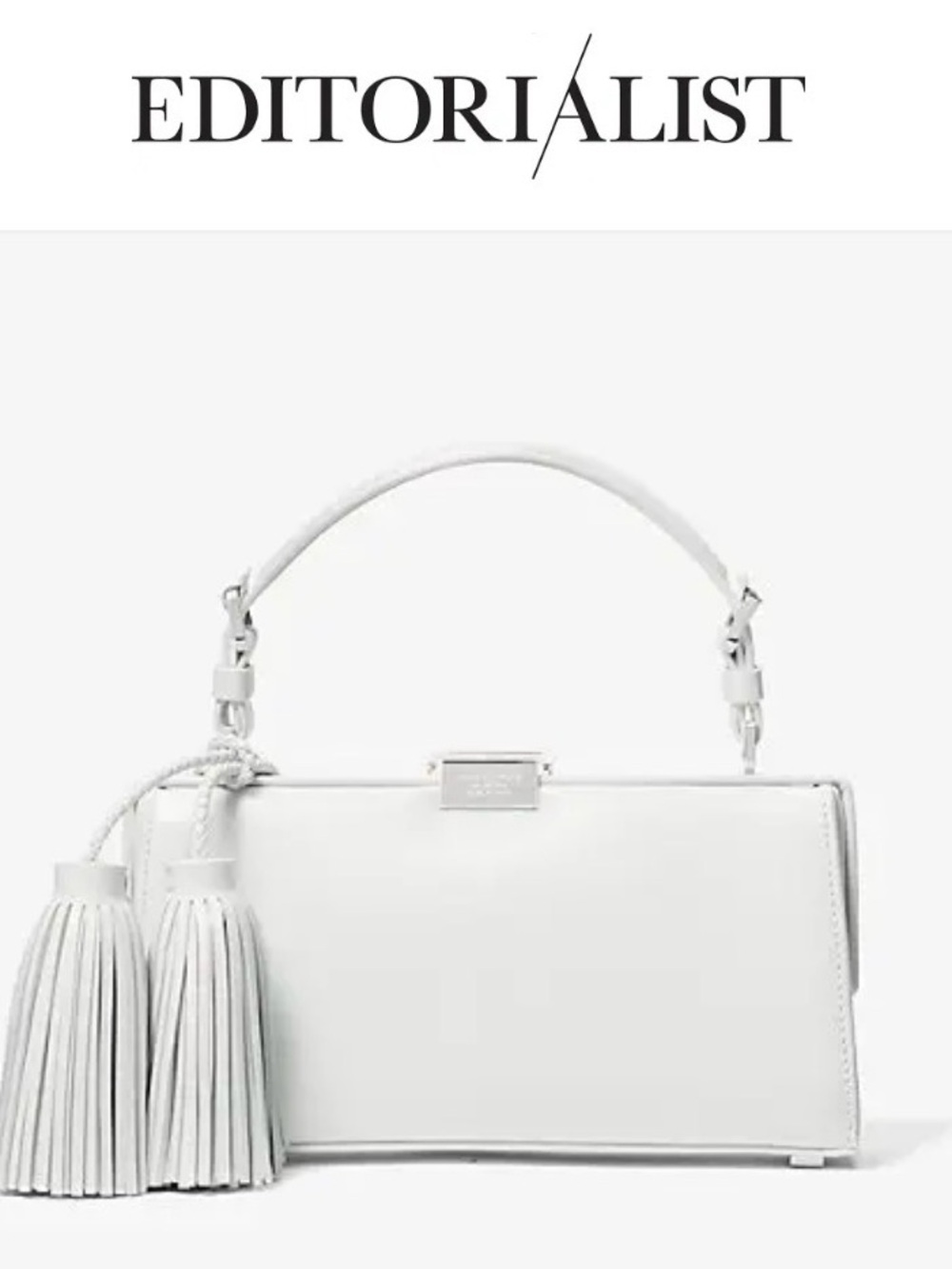 Michael Kors White Leather Gwyneth Top-Handle